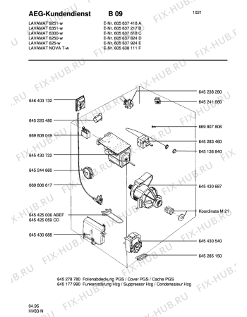 Взрыв-схема стиральной машины Aeg LAV6300 SENS. - Схема узла Electrical equipment